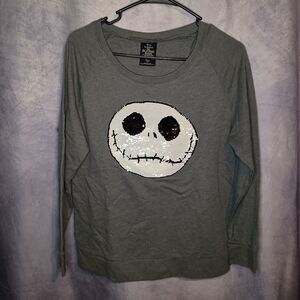 Disney Nightmare Before Christmas Jack Skellington Sequin Top